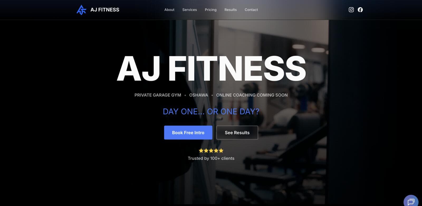 AJ Fitness website preview